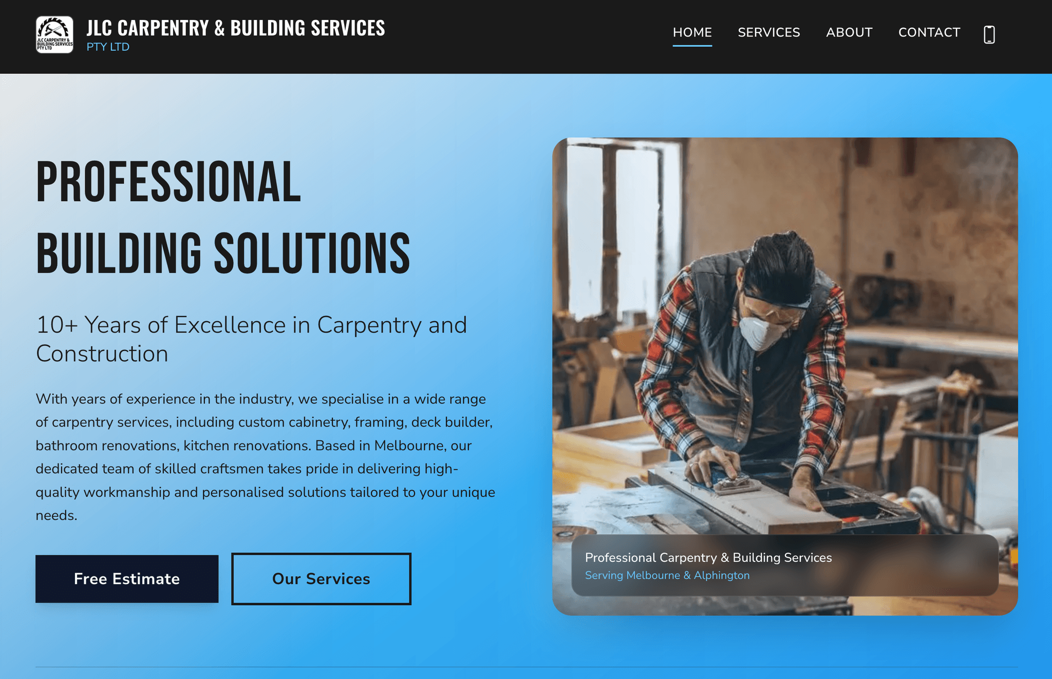 JLC Carpentry & Building Services desktop screenshot