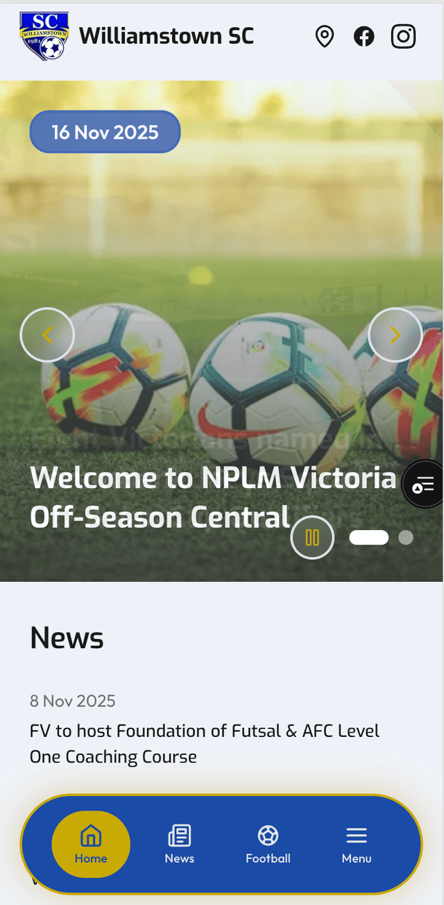 Williamstown SC mobile screenshot