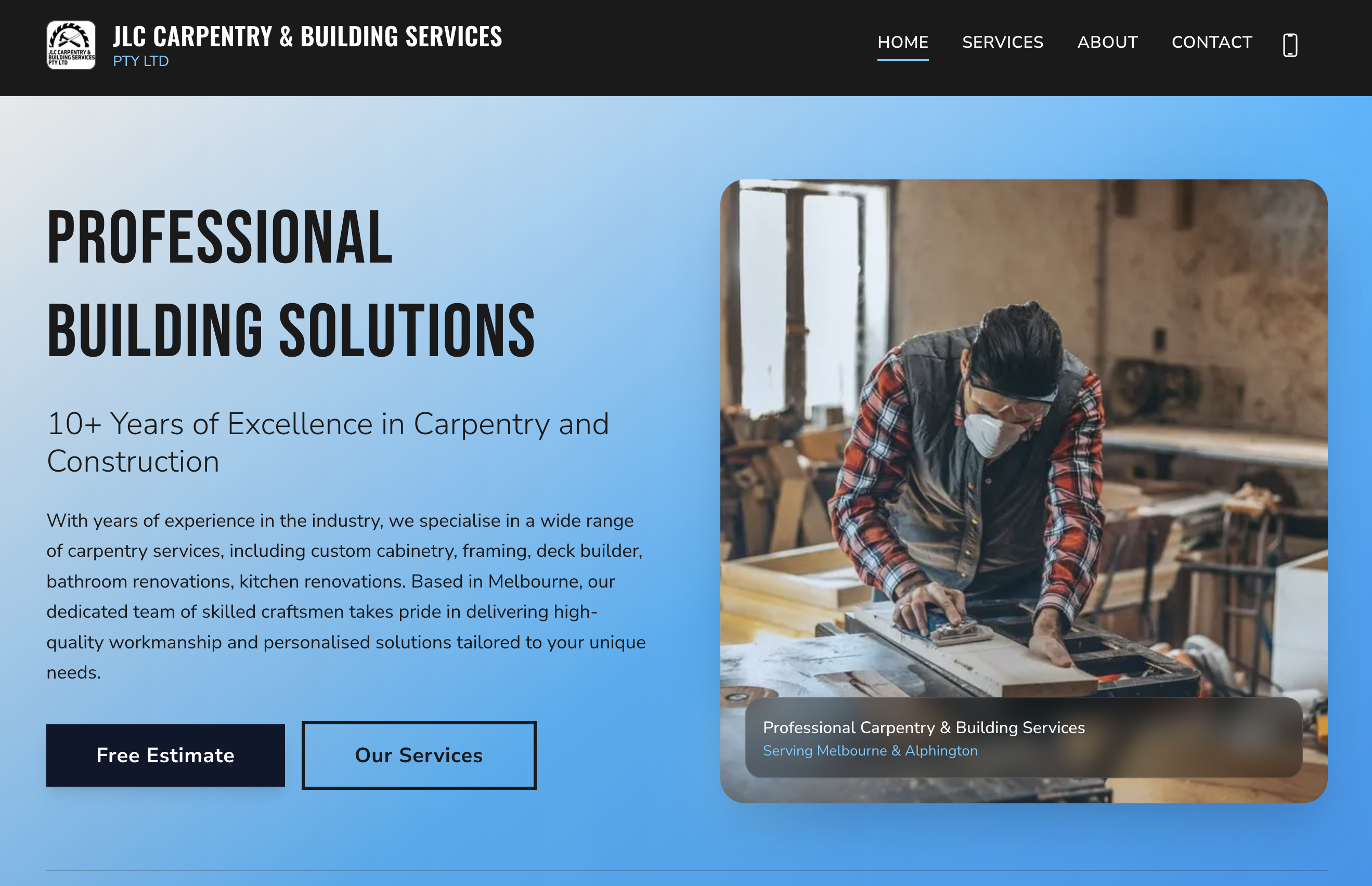 JLC Carpentry & Building Services desktop screenshot