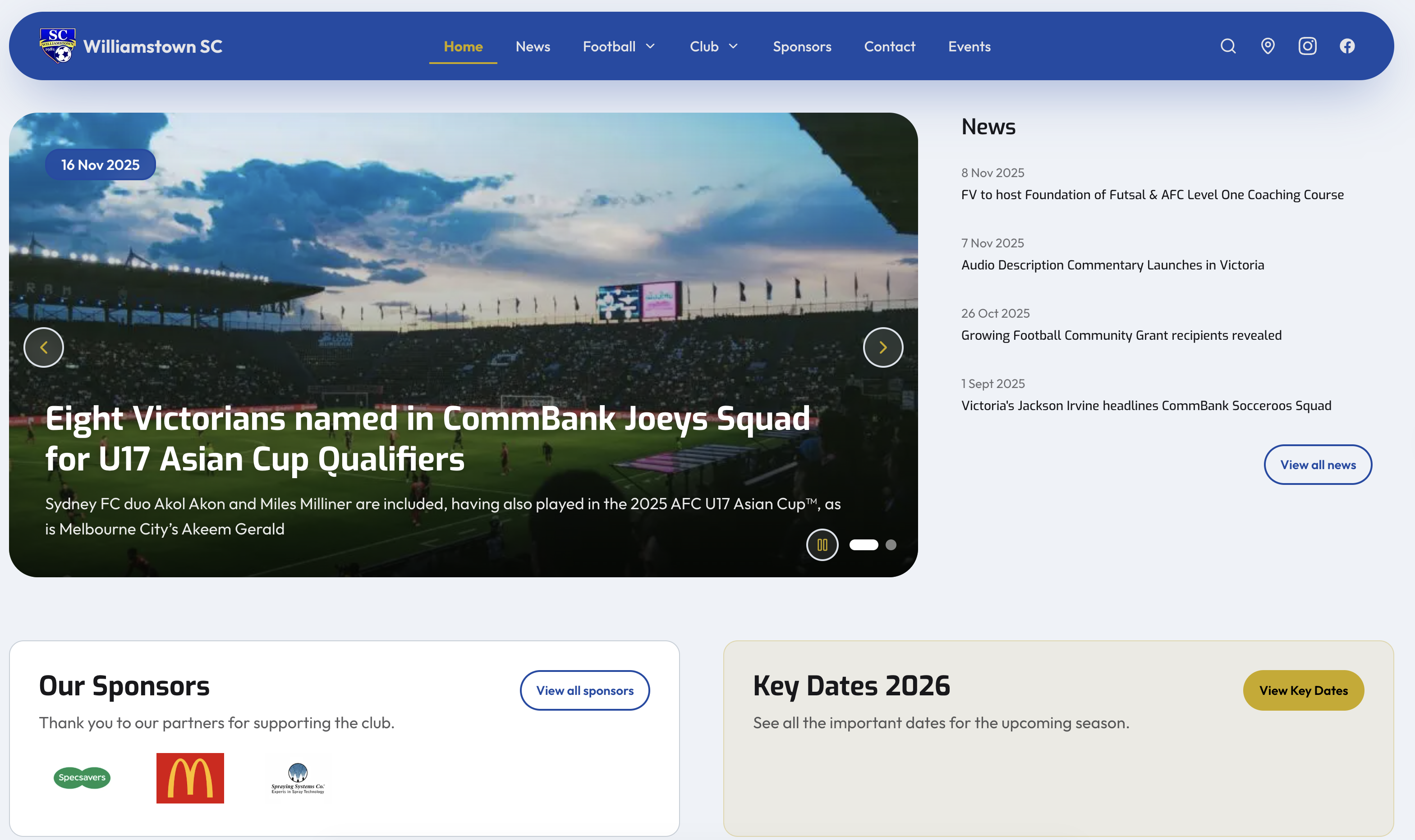 Williamstown SC (in progress) desktop screenshot